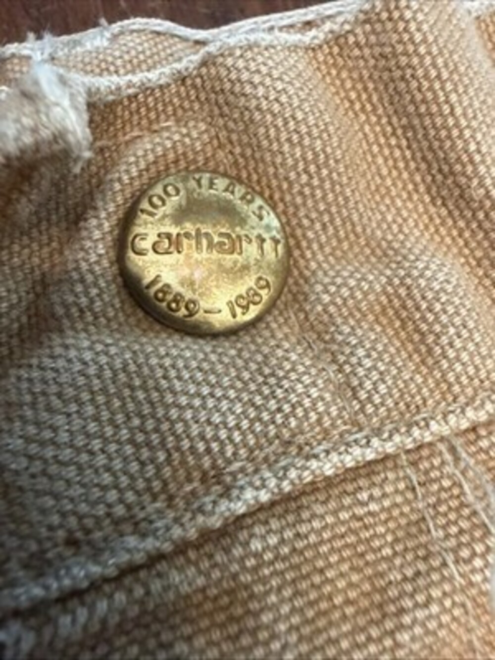 Vintage 90s Carhartt Double Knee Duck Canvas Work Pants Tan 36 X 32 - Picture 12 of 16